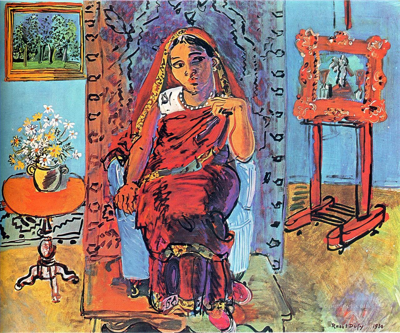 interior with indian woman 1930 Oil Paintings